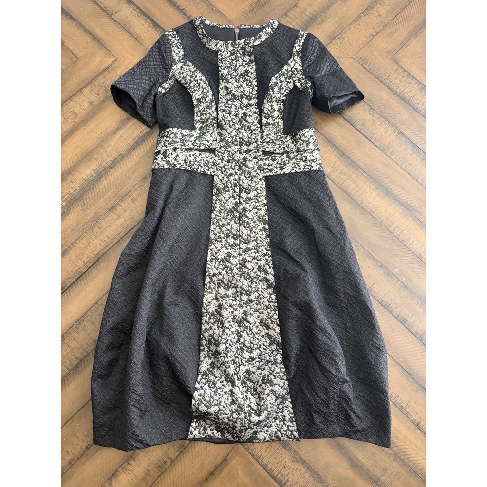 Vintage Lilia Stogova Dress Black Silver 100% Cashmere Made In USA